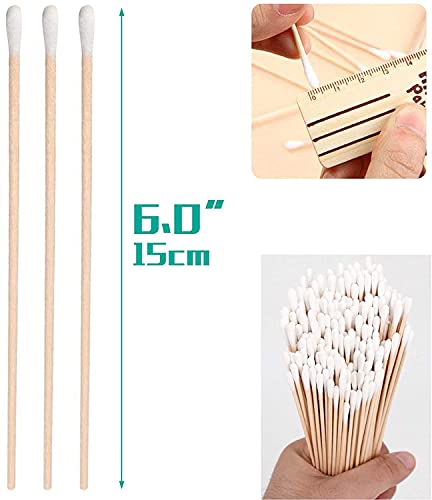 6 Inch Long Cotton Swabs, Cotton Tipped Applicators, 200 Count - size: 200 Round
