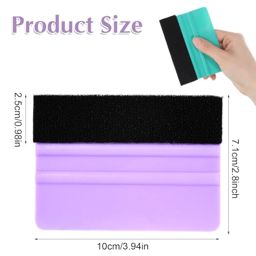 Mabor Vinyl Squeegee Tool, 2Pcs Plastic Felt Squeegee for Vinyl