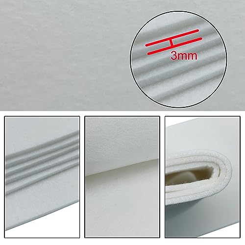 aufodara Felt Fabric 11.8 x 98.4 inch Craft Felt Fabric Roll, Felt 3mm Thick for Felt Table Mats DIY Arts & Crafts Patchwork Sewing Decorations (White) - color: White