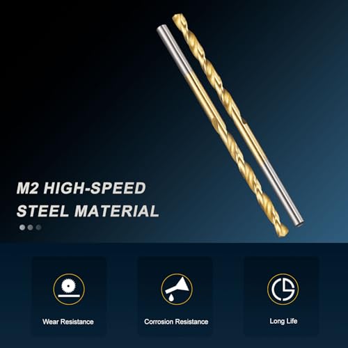 PATIKIL 3mm Drill Bit Jobber Straight Shank M2 TiN Coated 4Pcs - size: 3mm