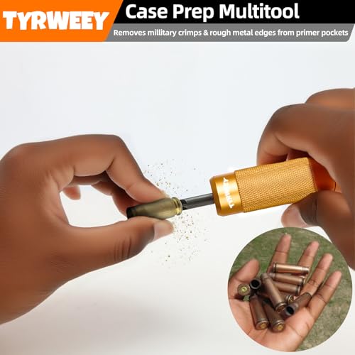 Case Prep Multitool, Case Chamfer Deburring Tools for Reloading - color: Orange