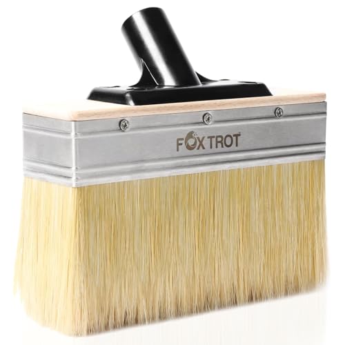 Foxtrot Deck Stain Brush 7-Inch, Stain-Brushes for Wood, Professional Grade Deck-Stain Applicator Brush, Stain and Sealer, Limewash Paint Brush, Deck Brush, Wide Paint-Brush for Staining Wood - size: 7-Inch