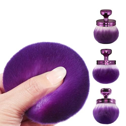 Blend & Blur 3.0 inch Round Head Large Body Makeup Brush - color: Purple - Purple bristles