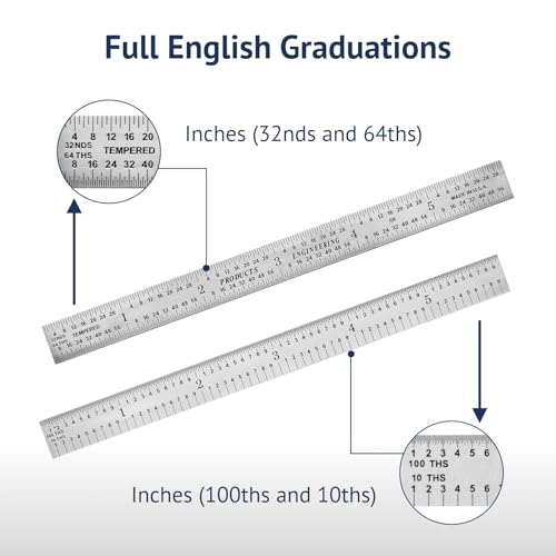 PEC Tools 6 Inch Flexible Metal Rule -5R Graduation, Made in USA - color: Carbon Steel-Flexible, size: 6"