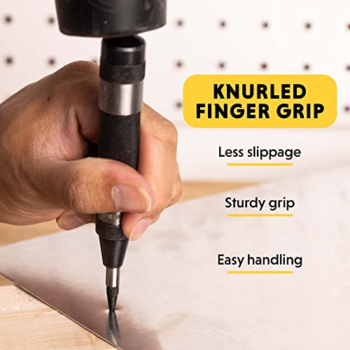 General Tools Heavy-Duty Automatic Center Punch #78 - Nail Punch Tool to Mark and Scribe - Machinist Tools - style: Heavy Duty Steel