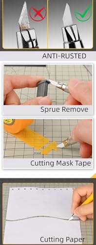 ANSAI Easy Grip Ceramic Craft Knife Set, 30 Degree Blade, 5 Replacement Blades