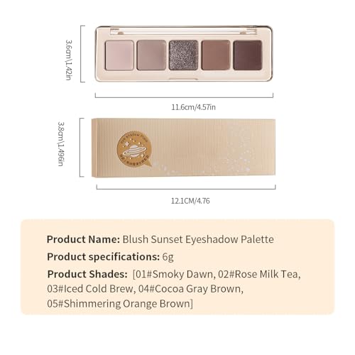 Neutral Nude Matte & Shimmer Eyeshadow Palette – Pink, Cocoa Brown & Champagne Gold Shades, Warm Nude Glitter Eye Shadow Contour Palette for Mature Women, Blue Green Eyes & Daily Natural Makeup - color: A03