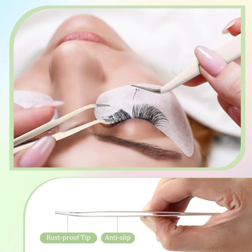 Honoson 9 Pcs Curved Pointed Craft Tweezers Precision Tweezer,Gradient Pink - color: Gradient Pink