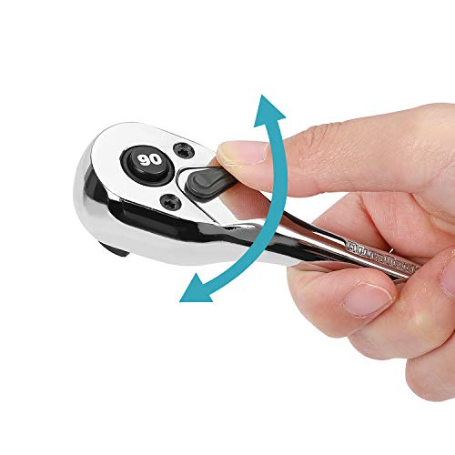 DURATECH 3-Piece Drive Ratchet, 90-Tooth Quick-Release Ratchet Wrench - size: Combo Kit (EVA Tray)