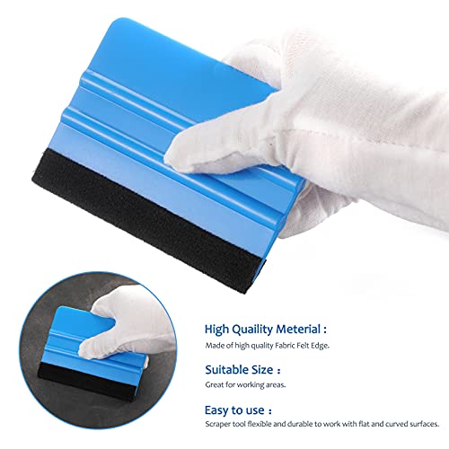 Frienda 12 Pcs Felt Edge Squeegee for Vinyl, 4 Inch Plastic Edge Tool