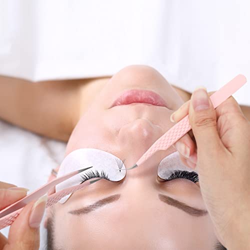 Eyelash Extension Tweezers FADLASH Volume Lash Tweezers Precision Curved Tip Lash Extension Tweezers Isolation & Volume Techniques Professional Application Tools - size: J Tweezers