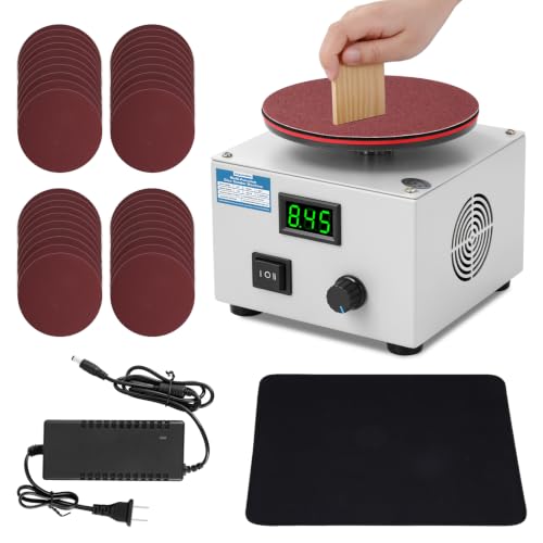 MXBAOHENG Mini Bench Disc Sander 6" Sanding Disc Machine w/ 40 Sandpapers - size: 6 Inch Disc Sander