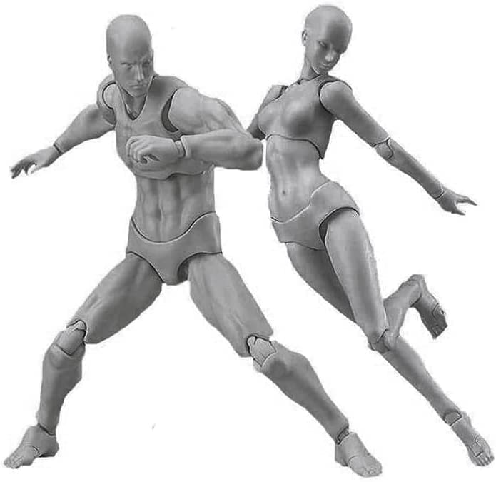 Body Kun Artist Manikin Figure Drawing Supplies Drawing Tools, Mannequin for Artists Drawing Figures Model for Sketching, Painting, Artists Male (Grey) - color: Grey