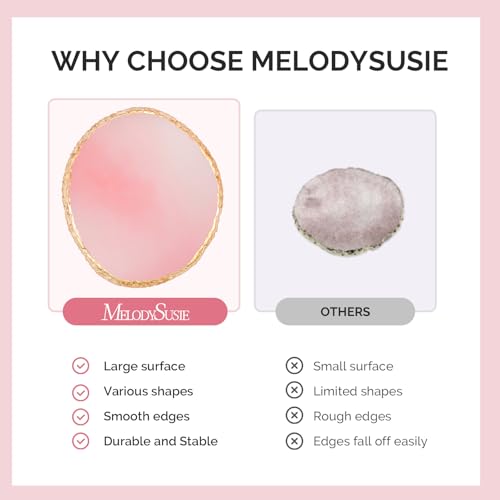 MelodySusie 2Pcs Round Resin Nail Art Palette with Spatula, Pink & White - size: 2PCS Round Shape