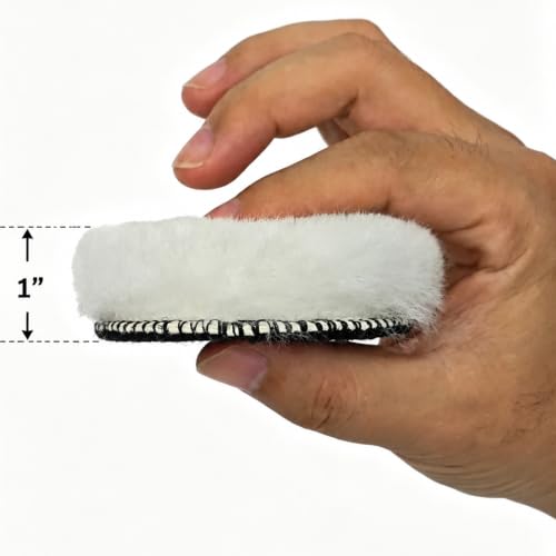 Gracefur 5 Pcs 5 Inch Lambs Wool Polishing Buffing Pads with Hook and Loop Back – 5" Soft Sheepskin Buffer Pads for Cars, Boats & RVs - size: 5"