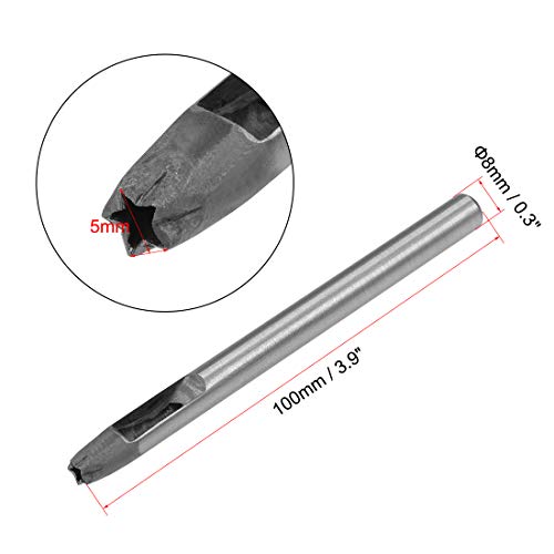 uxcell® 5mm Hollow Punch Hole Leather Belt Gasket Star Shape Cutter Tool Wallet Bag DIY - size: 5mm