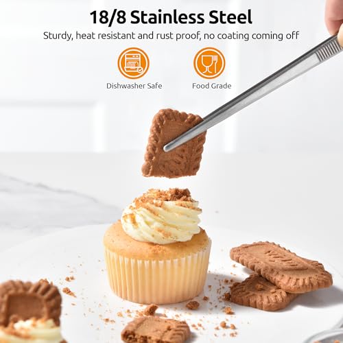 U-Taste Kitchen Cooking Tweezers 18/8 Stainless Steel, 8+10+12"/Pointed Tip - size: 8in+10in+12in (pointed tip)