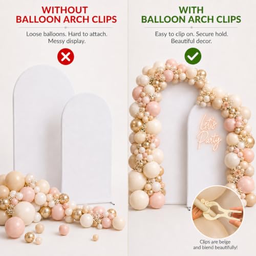 LemonRoad 10 Pack Large Balloon Arch Clips Spring Clamp for Backdrop, Beige - color: Beige