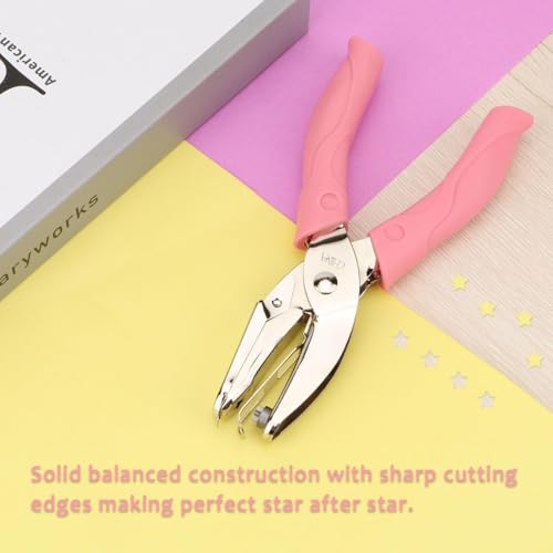 Rongon 1/4In Handheld Hole Paper Puncher Star Shape Punch - size: Star Shaped