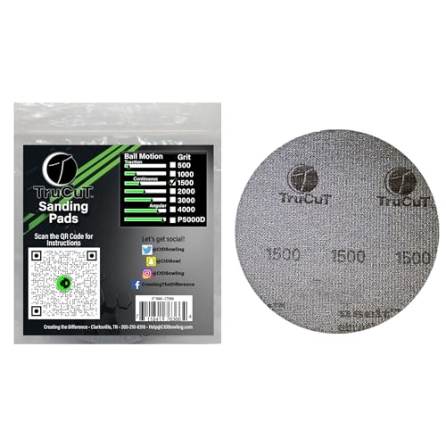 CTD TruCut Sanding Pads for Bowling Ball Resurfacing (1500 grit 5 inch) - size: 5 inch, style: 1500 Grit