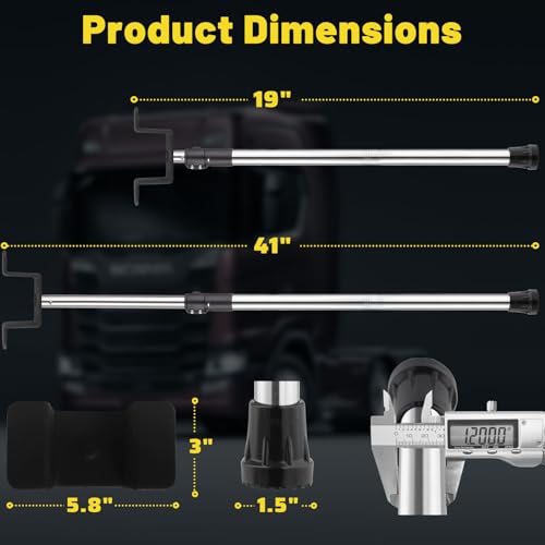 Brake Pedal Depressor Tool, Truck Pedal Depressor Adjustable and Extendable19-41 Stainless Steel Double-Headed Anti-Slip Design Suitable for Automotive Rrake System Repair Work