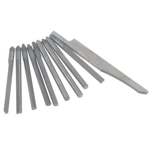 10 Pcs Tungsten Steel Carving Graver Knife, Jewelry Engraver Tools Engraving Cutting Bits for Pneumatic Impact Engraving Machine Jewelry Tool