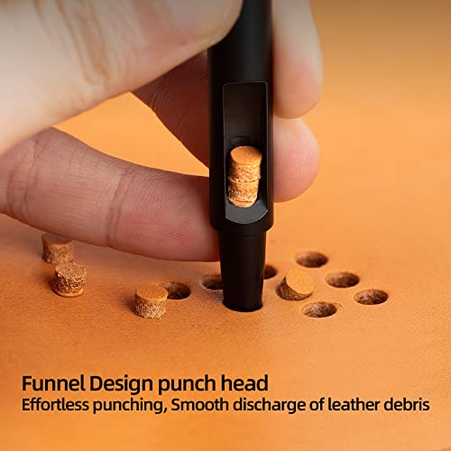 WUTA PVD Coated Leather Hole Punch, High-Carbon Steel Precision Round Punches for Belt & Watch Strap Making, Rust-Resistant Sharp Edge Craft Tools (1pc 12mm Hole Punch) - size: 12mm