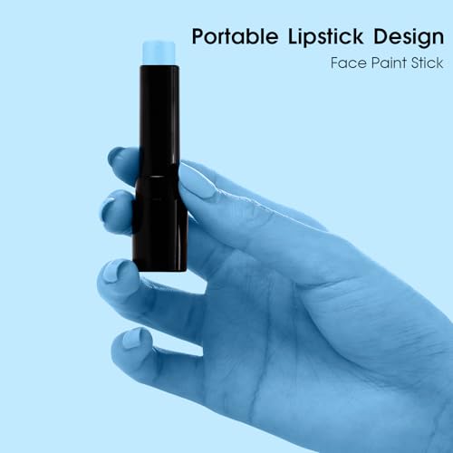 BADCOLOR Light Blue Face Body Paint, Pale Blue Eye Black Stick for Football/Baseball/Softball, Hypoallergenic Grease Sticks for Corpse Bride Halloween SFX Avatar Sally Makeup - color: 1PCS Light Blue