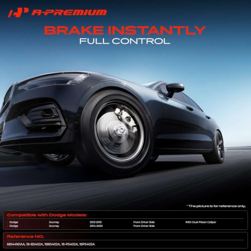 A-Premium Disc Brake Caliper Assembly with Bracket Compatible with Select Dodge Models - Journey 2012 2013 2014 2015 2016 2017 2018 2019 2020 - Front Left Driver Side