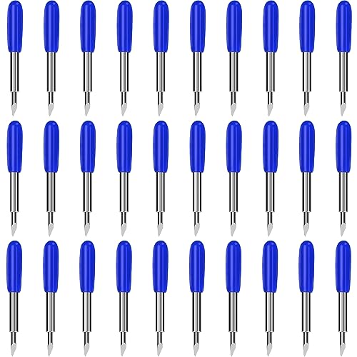 30pcs Deep Cut Blade，Replacement Blades Compatible with Explore 4/3/Air One/Air/Air 2/Maker/Maker 4/3/2 Cutting Machines Cut Materials Up to 1.5mm Thickness,60 Degree Fine Point Blades - color: 30 Pcs Deep Cut Blade