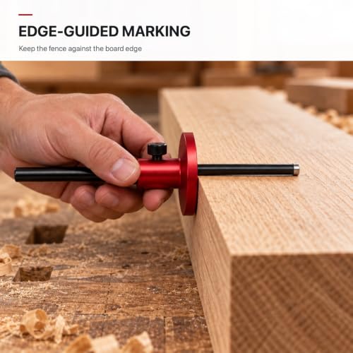 Precision Woodworking Marking Gauge - Aluminum Alloy, Dual Inch & MM Scale for Perfect Parallel Lines, Mortise Measurement & Crafting, Woodworking Tools