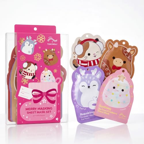 TONYMOLY x Squishmallows Merry Masking Face, Eye & Foot Mask 4-Piece Set - style: Merry Masking Set