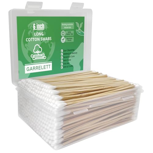 6 Inch Long Cotton Swabs, Pointed or Round Tips for Cleaning - size: 400 Count Round
