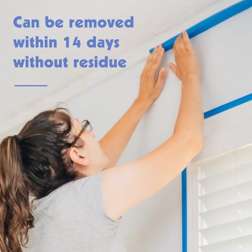 5 Rolls Painters Tape 1.5Inch Wide Blue Painters Tape for Wall Painting - size: 5rolls/1.5in