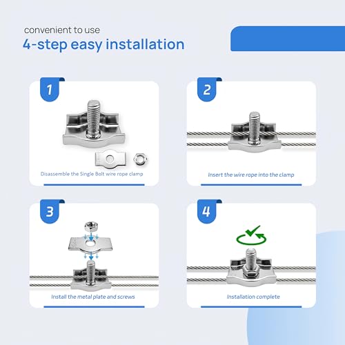 10PCS M5 Wire Rope Clamp,Single clamp - size: M5-1-10Pack