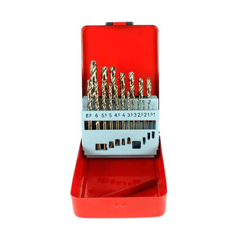 Cobalt Metric Drill bits Set 1mm-10mm/19PCS for Stainless Steel, Hard Metal, Cast Iron, Copper, Aluminum Plastic - style: 1mm-10mm/19pcs
