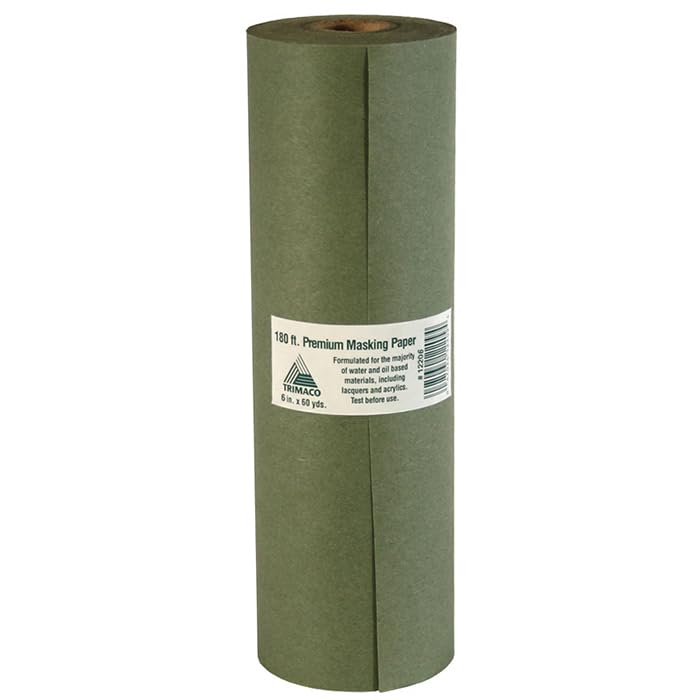 6-inch x 60-yard Green Premium Masking Paper - size: 6-inch x 60-yard