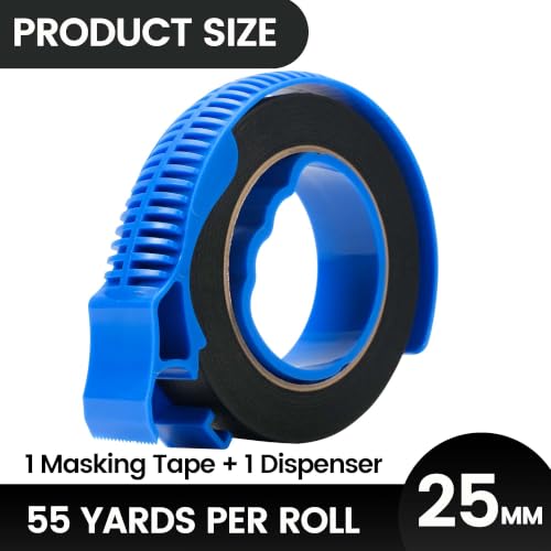 Adhes Black Masking Tape Painter Tape Dispenser 25mm x 50m