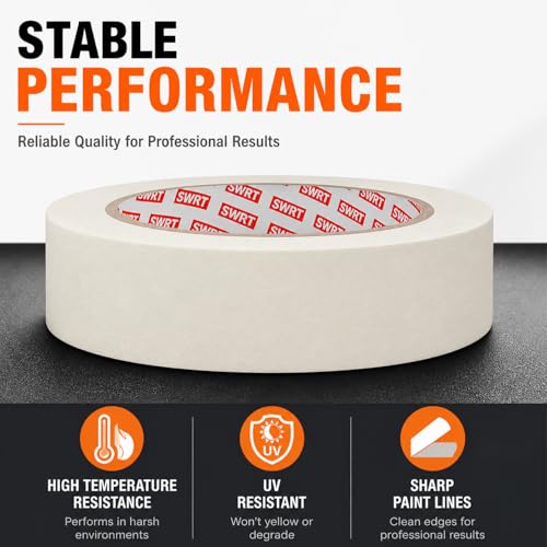 SWRT Masking Tape 0.75 Inch x 55 Yards x 10 Rolls, Bulk White Painting Tape (Pack of 2) - size: 0.75" x 55Yds x 10Rolls (Pack of 2)