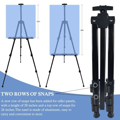 NS JYMB Easel Stand for Sign and Painting, 17-66 Inch Adjustable, Black - style: 66Black 1pack