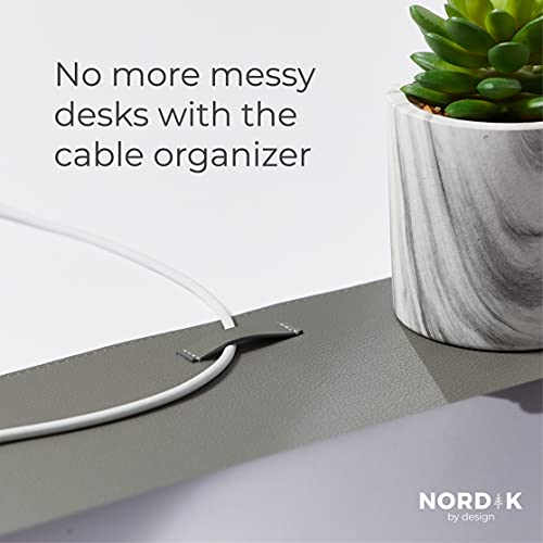 Nordik Leather Desk Mat - Alaskan Gray - Large Leather Desk Pad 35x17 in - color: Alaskan Gray