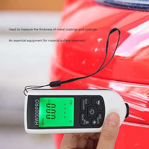 2024 Paint Thickness Gauge, Digital Coating Paint Depth with Portable Rope, Paint Thickness Meter Automatic Shutdown Function Paint Coating Meter for Outdoor (White) - color: White