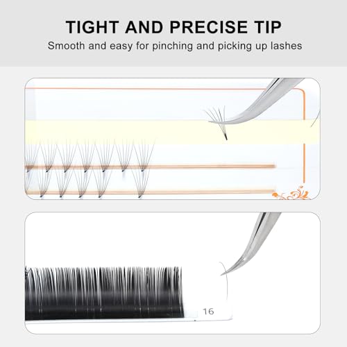 Ms.Queen Tweezers for Eyelash Extensions,Precision Curved Lash Tweezers for Volume, Isolation and Classic Lashes Extensions Applying - style: Curved Tweezers