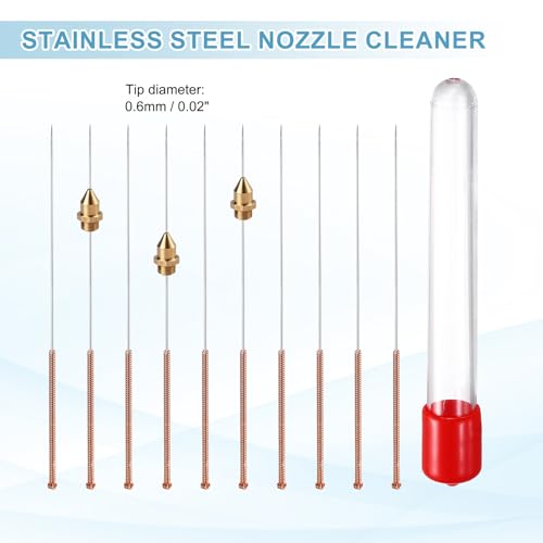 MECCANIXITY 20Pcs 3D Printer Nozzle Cleaning Kit Precision 0.6mm Stainless Steel Cleaner Needles for 3D Printer Clog Removal, Maintenance - size: 0.6mm