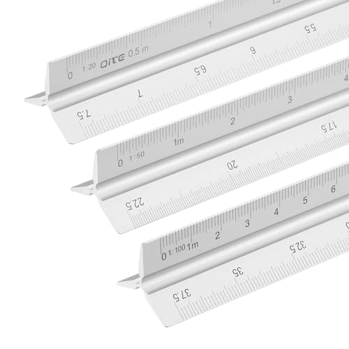YOKIVE Metric Engineer Scale Ruler, (13 Inch, Silver) - color: Silver