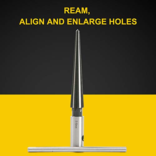 ATOPLEE T Handle Reamer, Tapered Straight Flute Handle Hole Pipe Reaming Tool for Wood Latches/Guitar/Woodworker/Luthier/Repairman Maintenance (5-16mm)