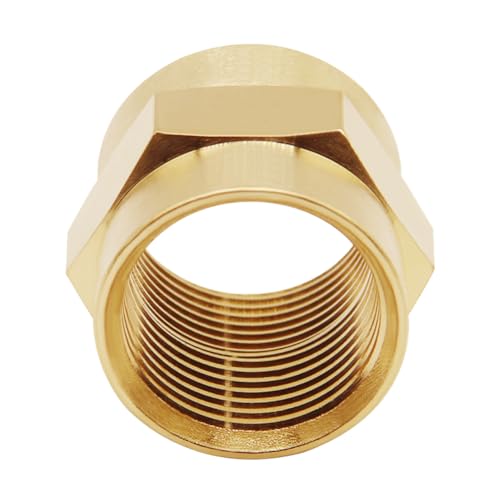 Uenede 1/2 Inch NPT Female Brass Hex Nipple Coupling, 4PCS - size: 1/2"NPT Female