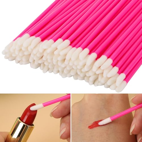 700 Piece Disposable Lip Wands - Lip Brushes, Lipstick & Gloss Applicators - Lint Free Makeup Applicator Brush Beauty Tool - Rose Pink - color: Rose