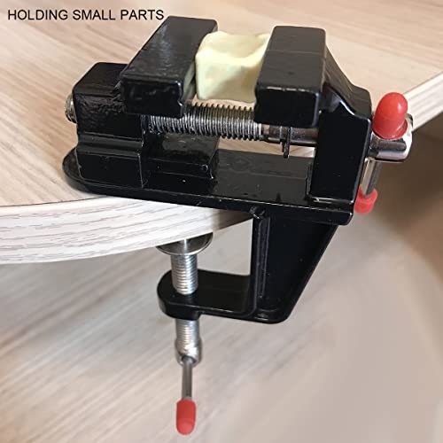 Mini Table Clamp, Small Bench Vice for Jewelers Hobby Clamps Craft Repair Tool Portable Work Bench Vise (mini) (BLACK, MINI 1.4 INCH)