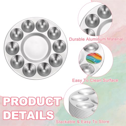 MECCANIXITY Aluminum Paint Tray Palette 10 Well Paint Mixing Pallet